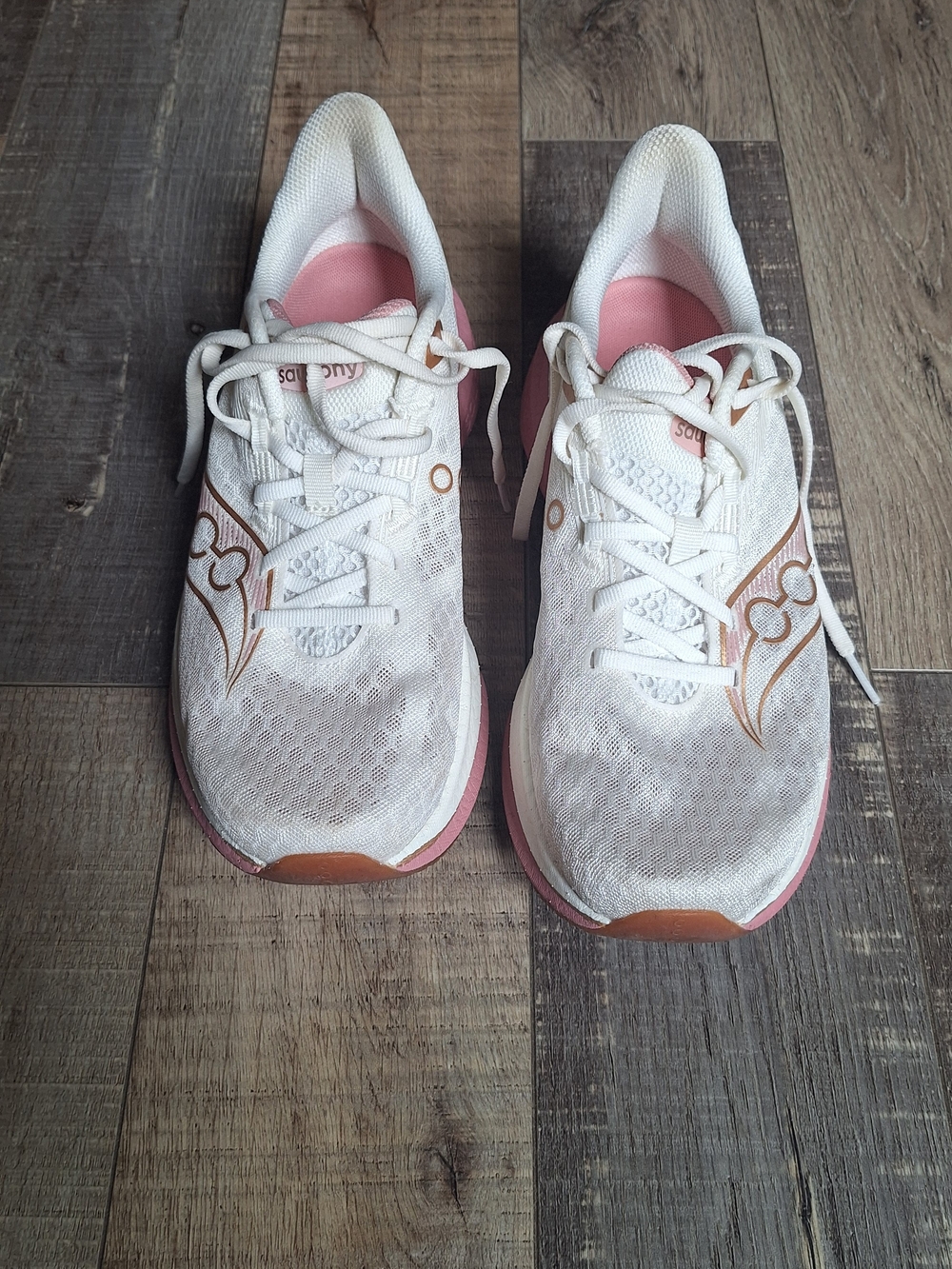 Saucony Women's White & Pink Running Shoes